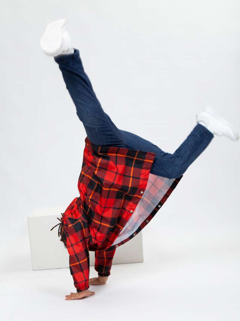 Детский дождевик-плащ Клетка