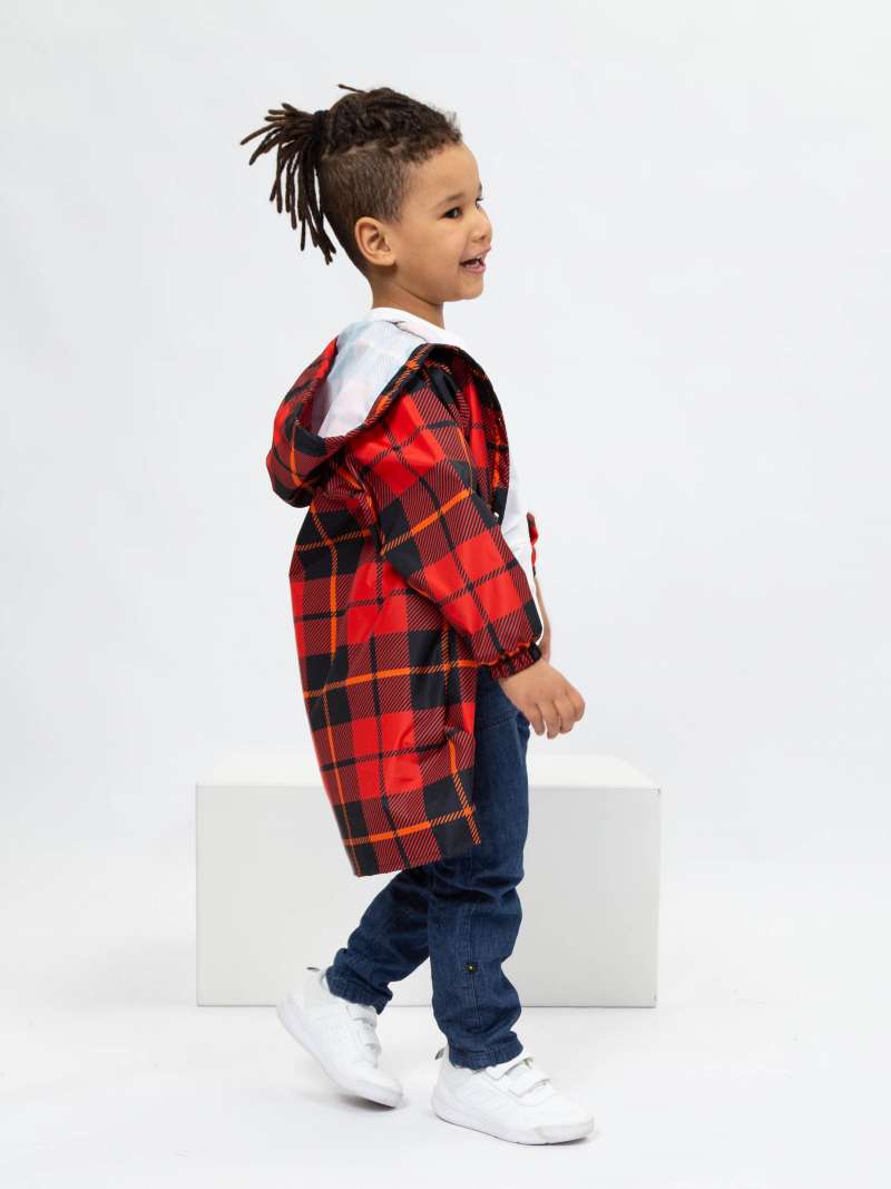 Детский дождевик-плащ Клетка