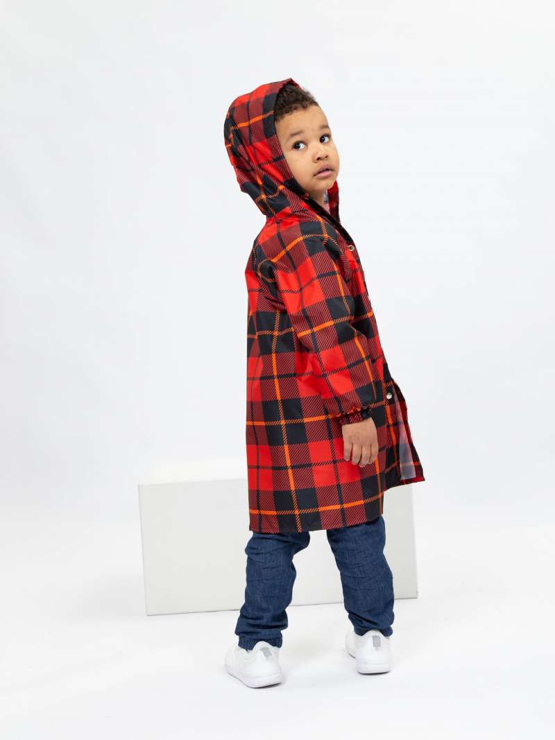 Детский дождевик-плащ Клетка