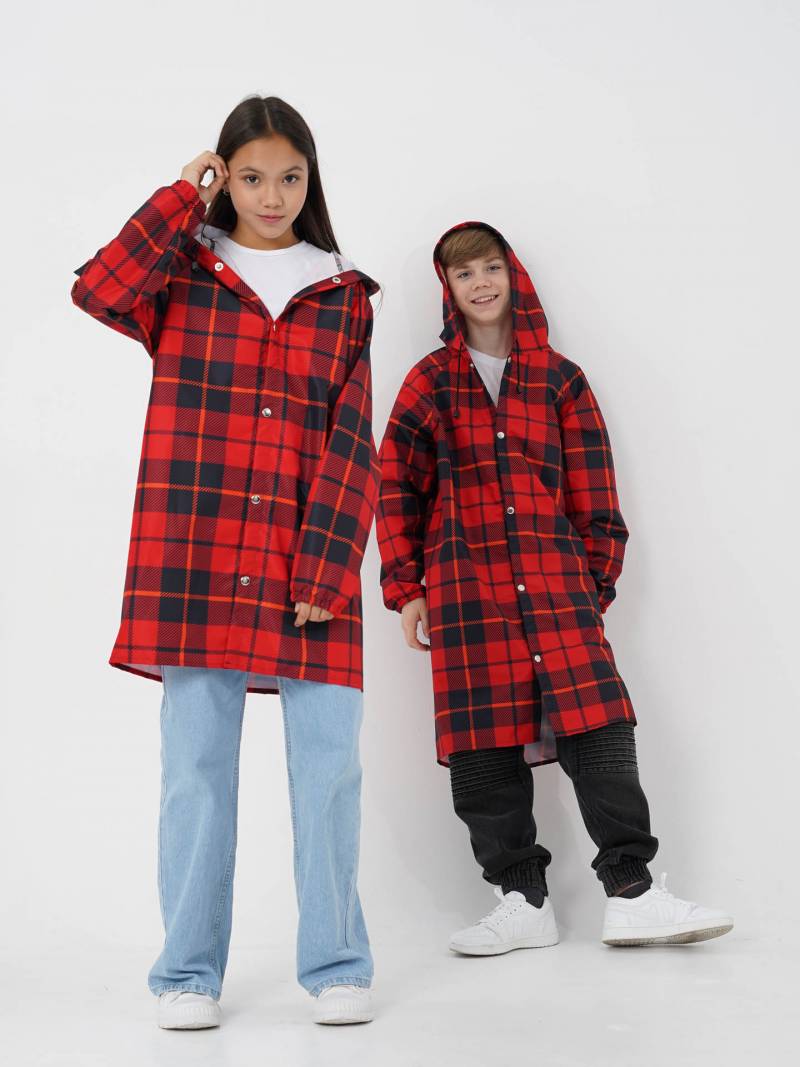 Детский дождевик-плащ Клетка