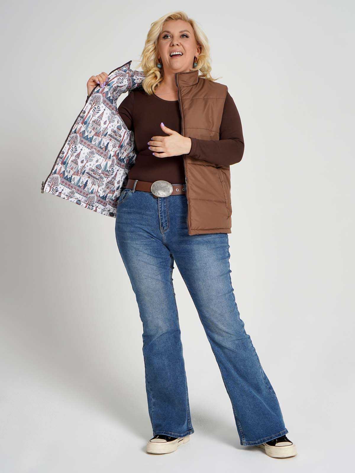 Жилетка двухсторонняя без капюшона "Русская душа"