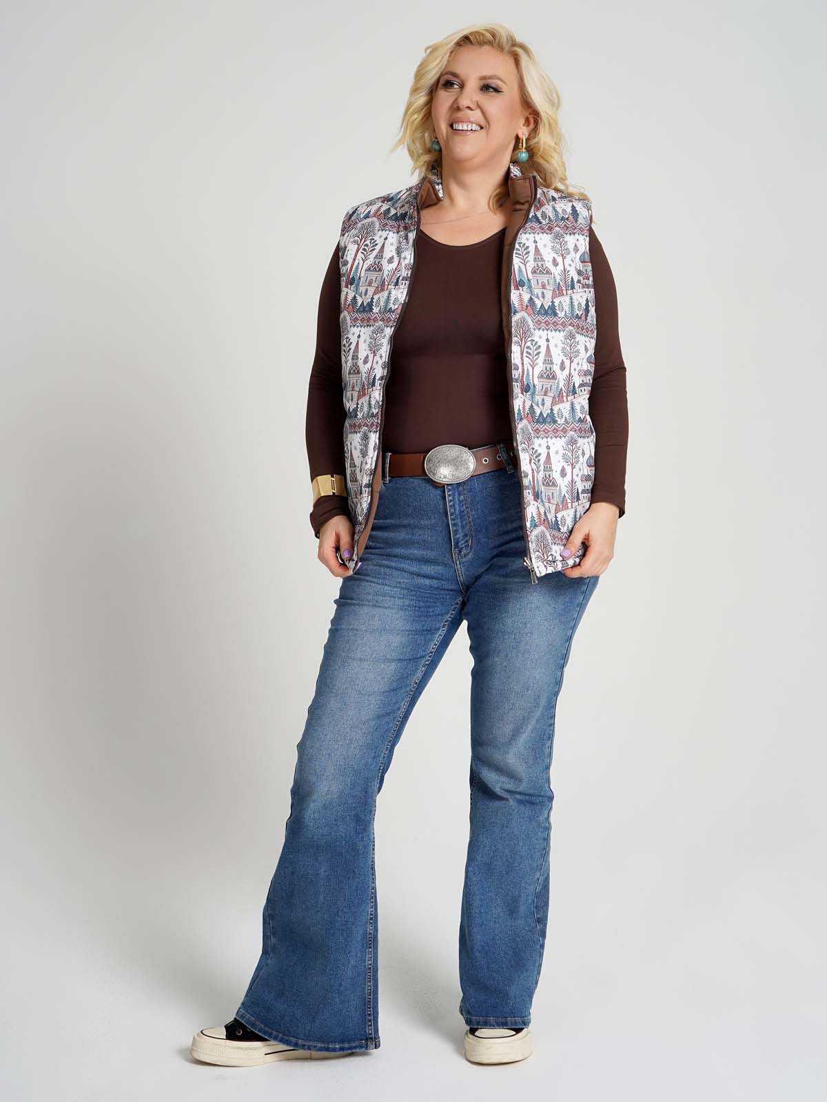 Жилетка двухсторонняя без капюшона "Русская душа"