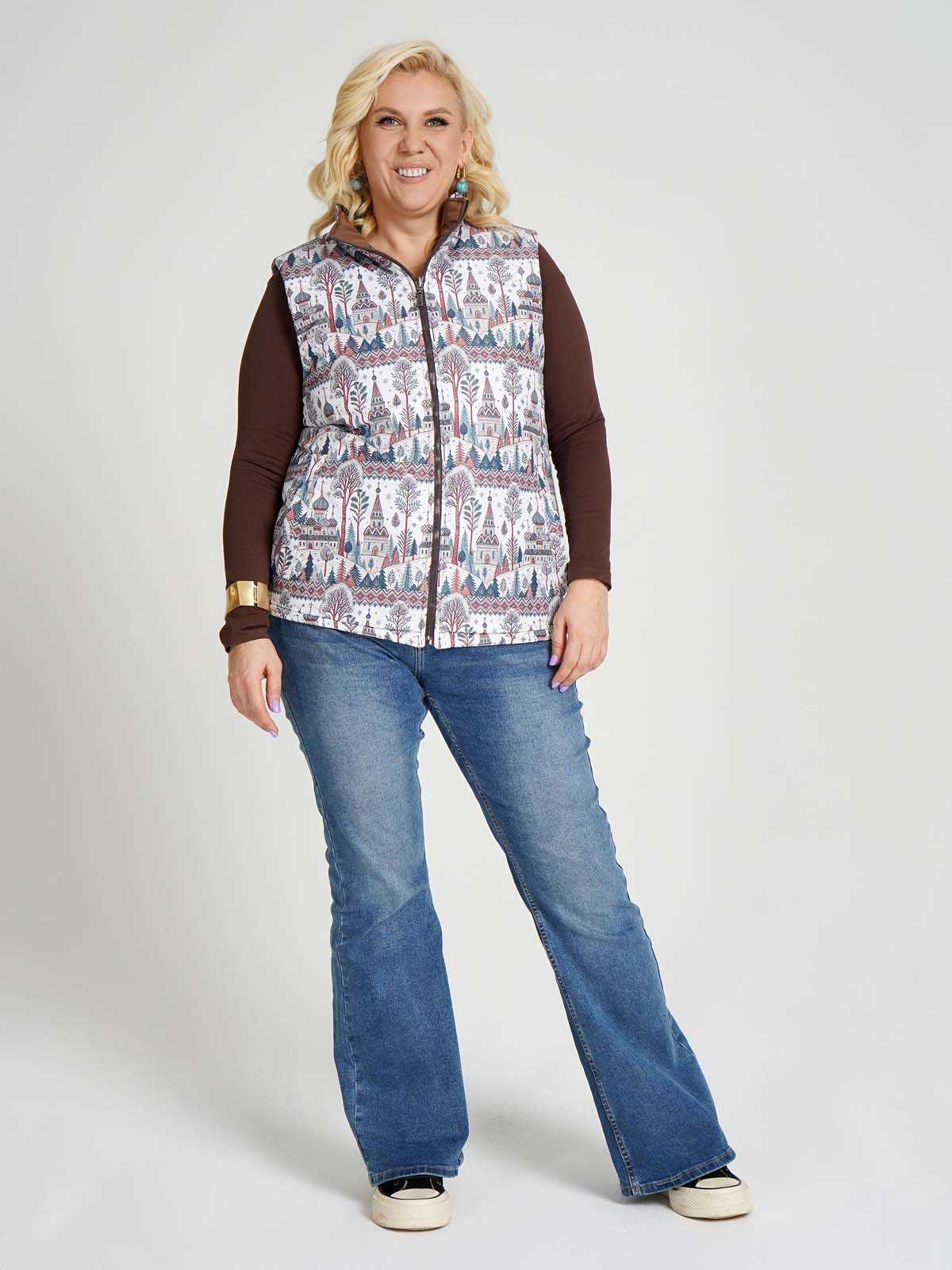 Жилетка двухсторонняя без капюшона "Русская душа"