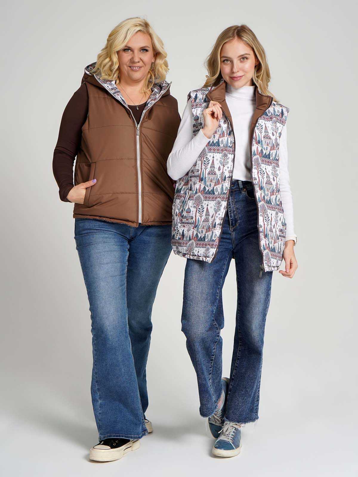 Жилетка двухсторонняя без капюшона "Русская душа"