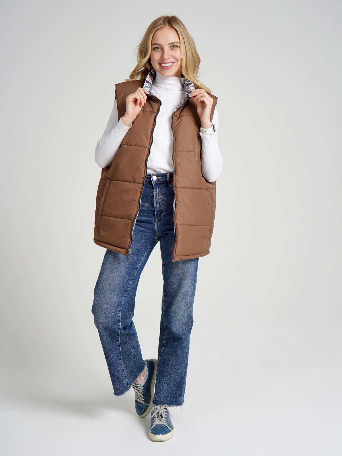 Жилетка двухсторонняя без капюшона "Русская душа"