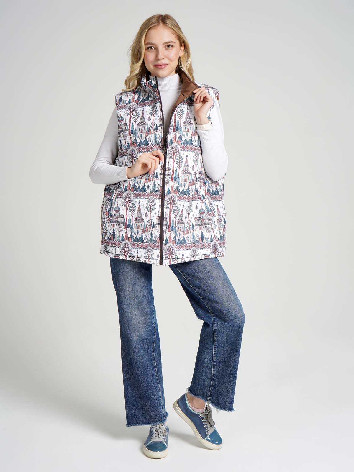 Жилетка двухсторонняя без капюшона "Русская душа"