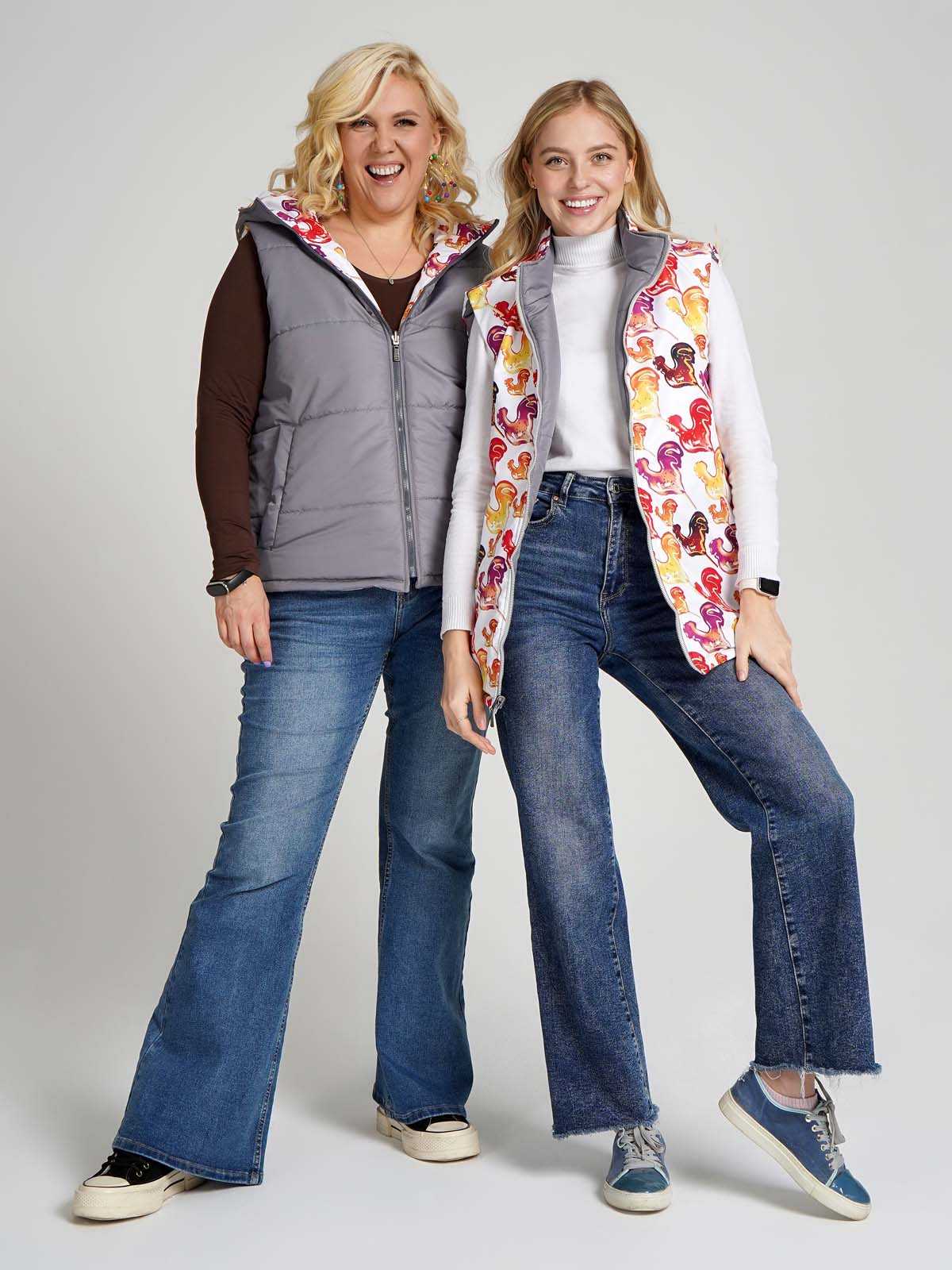 Жилетка двухсторонняя без капюшона "Карамельный петушок"