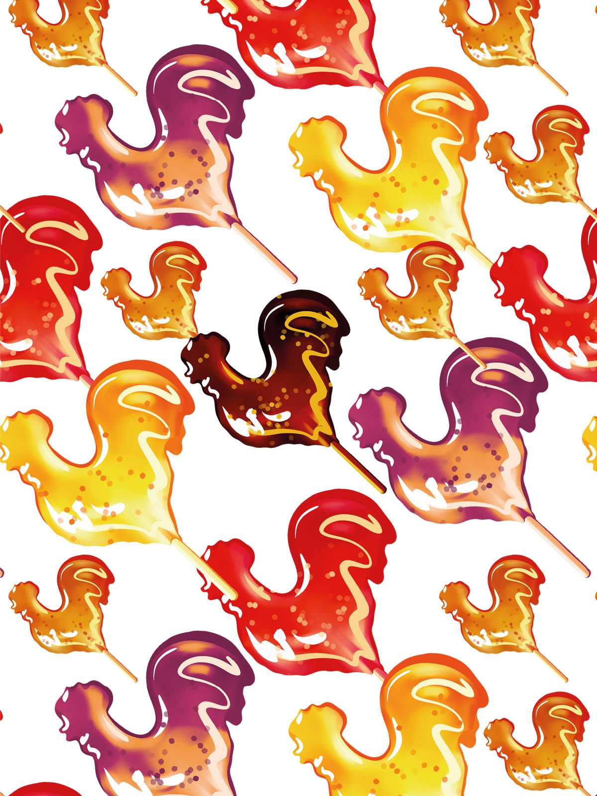 Жилетка двухсторонняя без капюшона "Карамельный петушок"