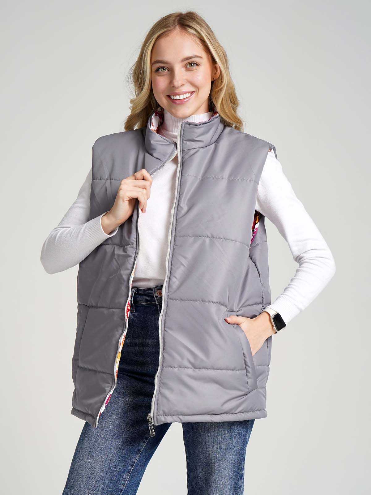 Жилетка двухсторонняя без капюшона "Карамельный петушок"