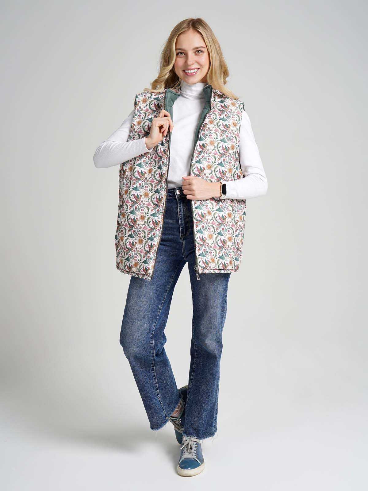 Жилетка двухсторонняя без капюшона "Жар-птица"