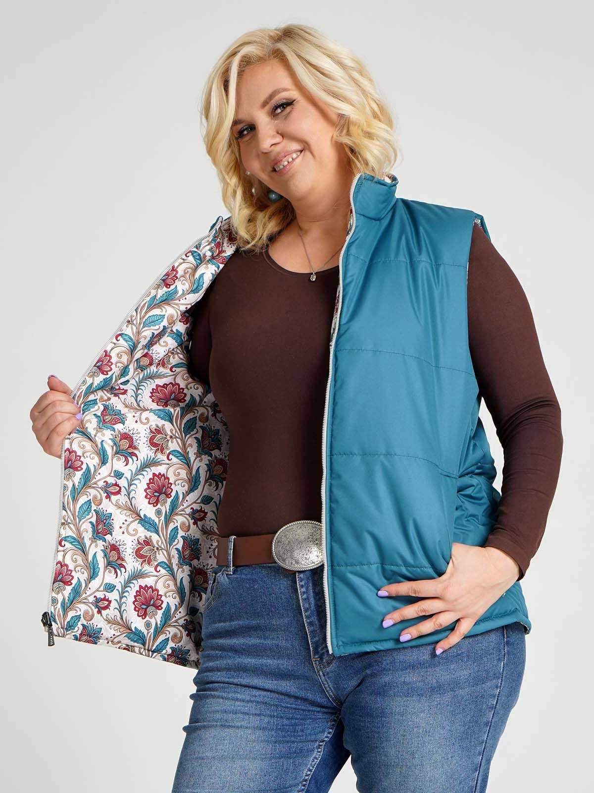 Жилетка двухсторонняя без капюшона «Аленький цветочек»