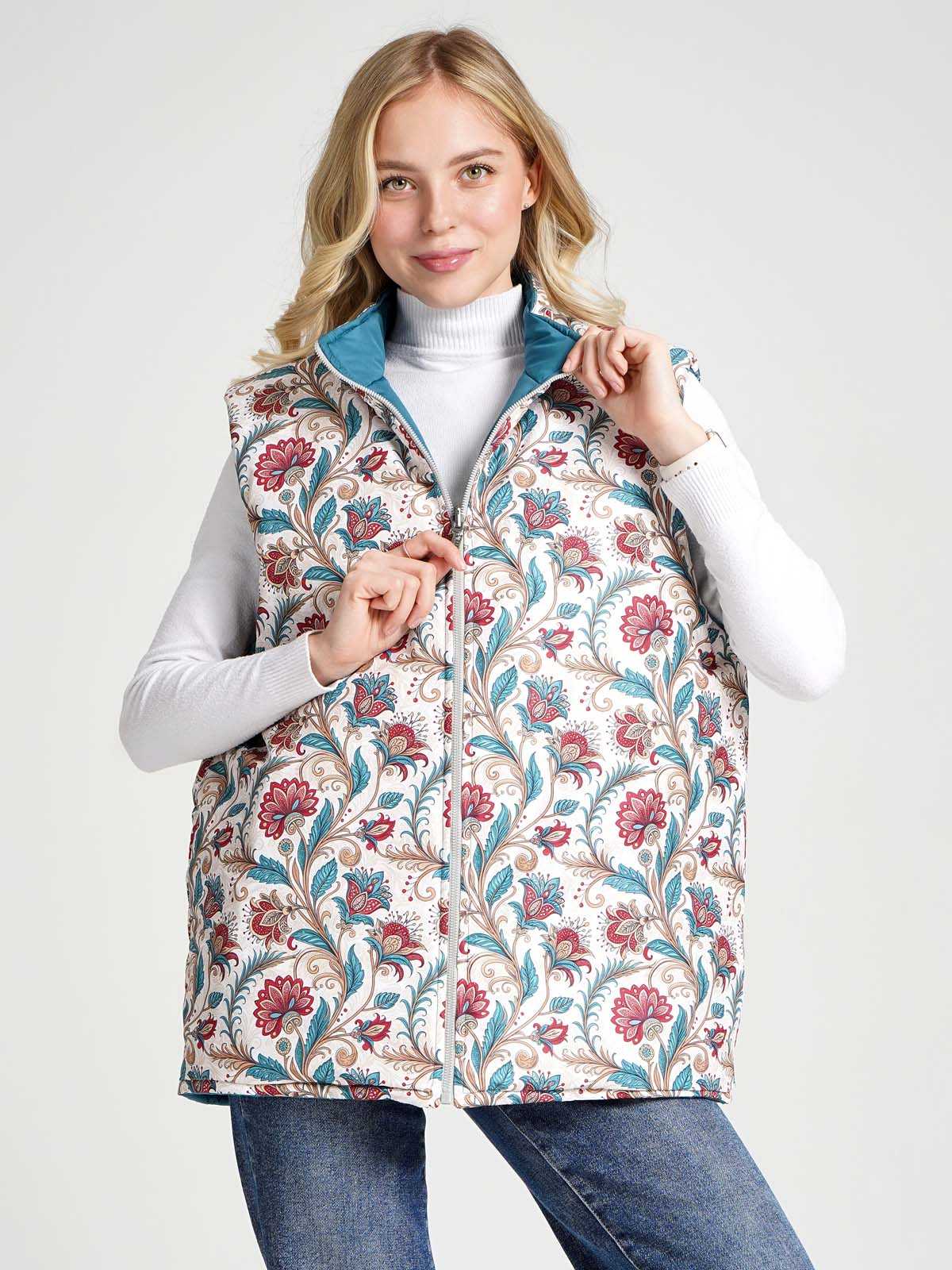 Жилетка двухсторонняя без капюшона «Аленький цветочек»