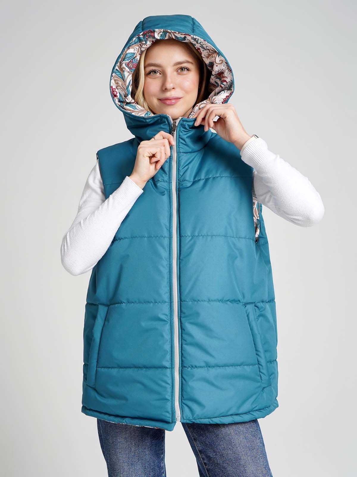 Жилетка двухсторонняя с капюшоном "Аленький цветочек"