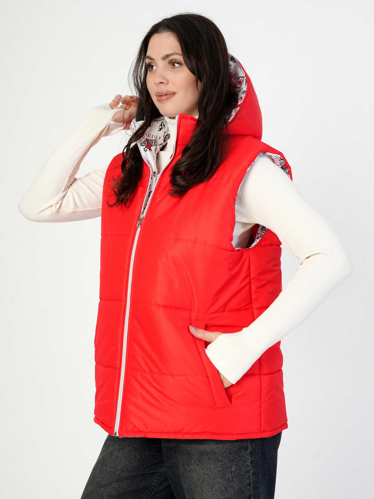 Жилетка двухсторонняя с отстегивающимся капюшоном "Северные традиции" ПРЕДЗАКАЗ