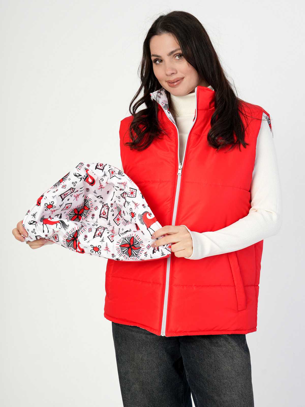 Жилетка двухсторонняя с отстегивающимся капюшоном "Северные традиции" ПРЕДЗАКАЗ