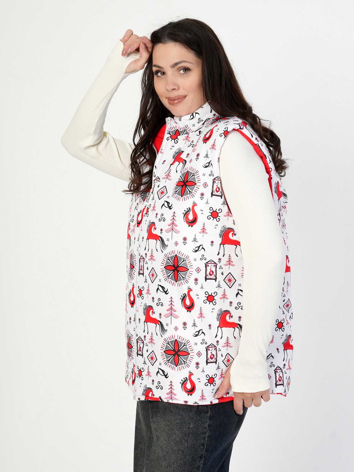 Жилетка двухсторонняя с отстегивающимся капюшоном "Северные традиции" ПРЕДЗАКАЗ