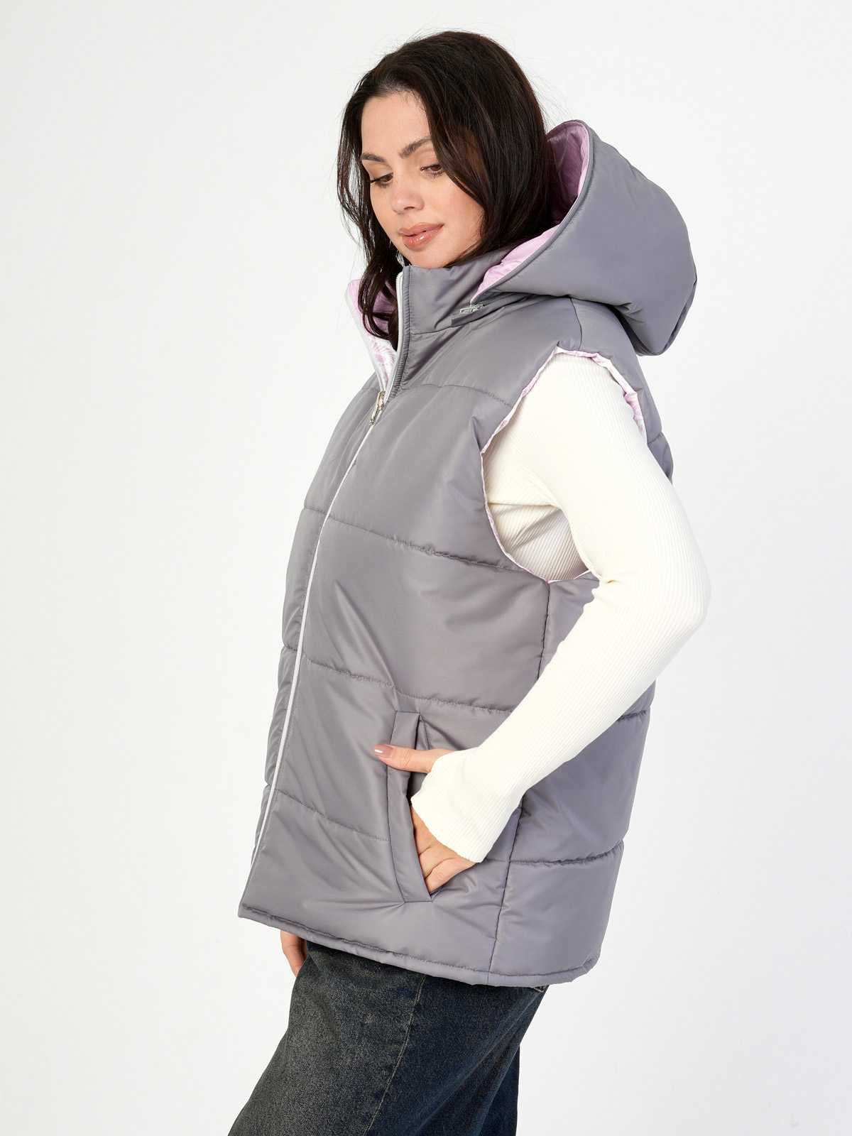 Жилетка двухсторонняя с отстегивающимся капюшоном "Народные узоры" ПРЕДЗАКАЗ