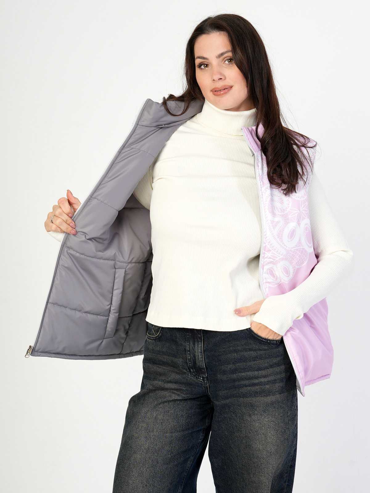 Жилетка двухсторонняя с отстегивающимся капюшоном "Народные узоры" ПРЕДЗАКАЗ