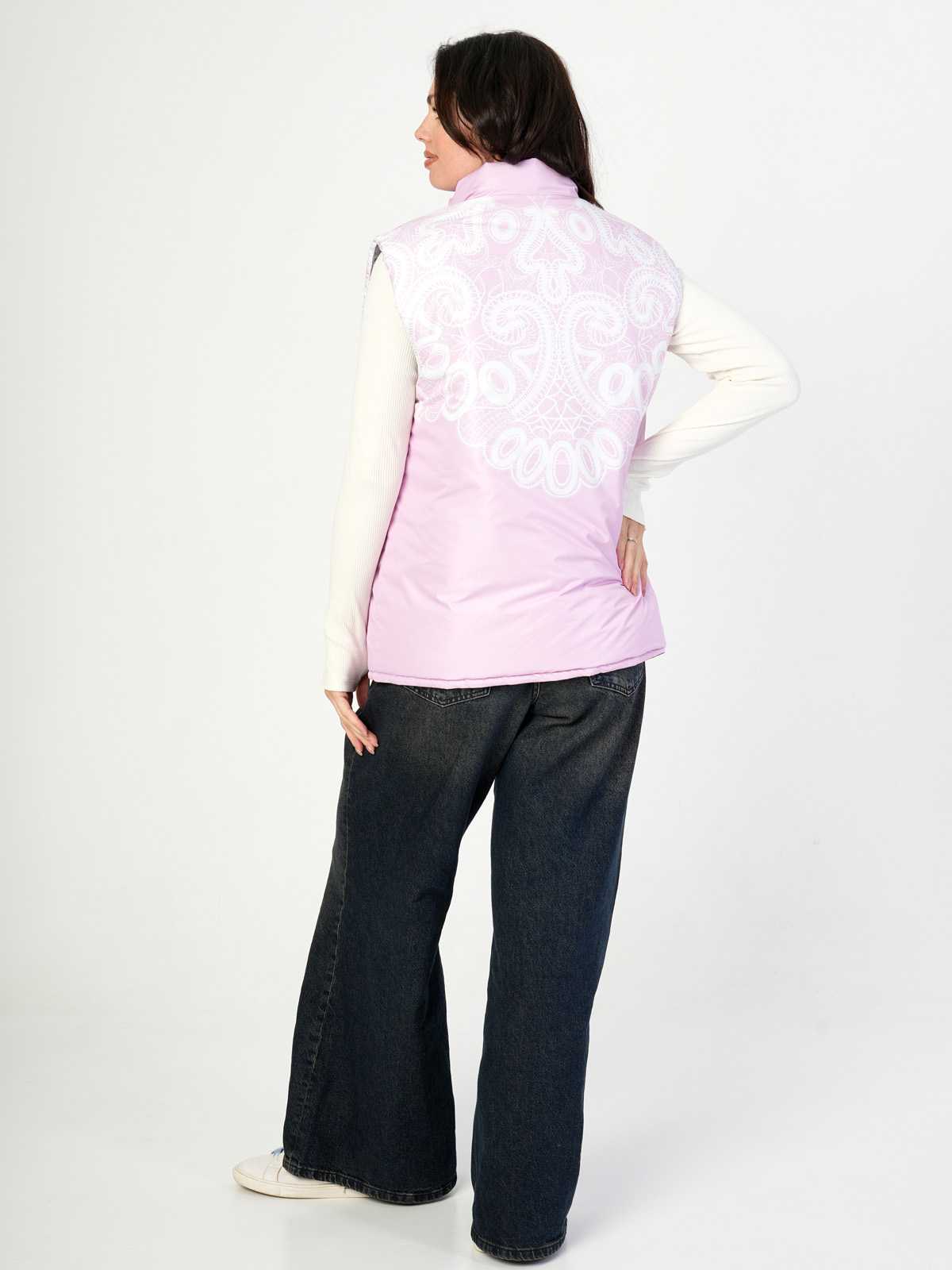 Жилетка двухсторонняя с отстегивающимся капюшоном "Народные узоры" ПРЕДЗАКАЗ