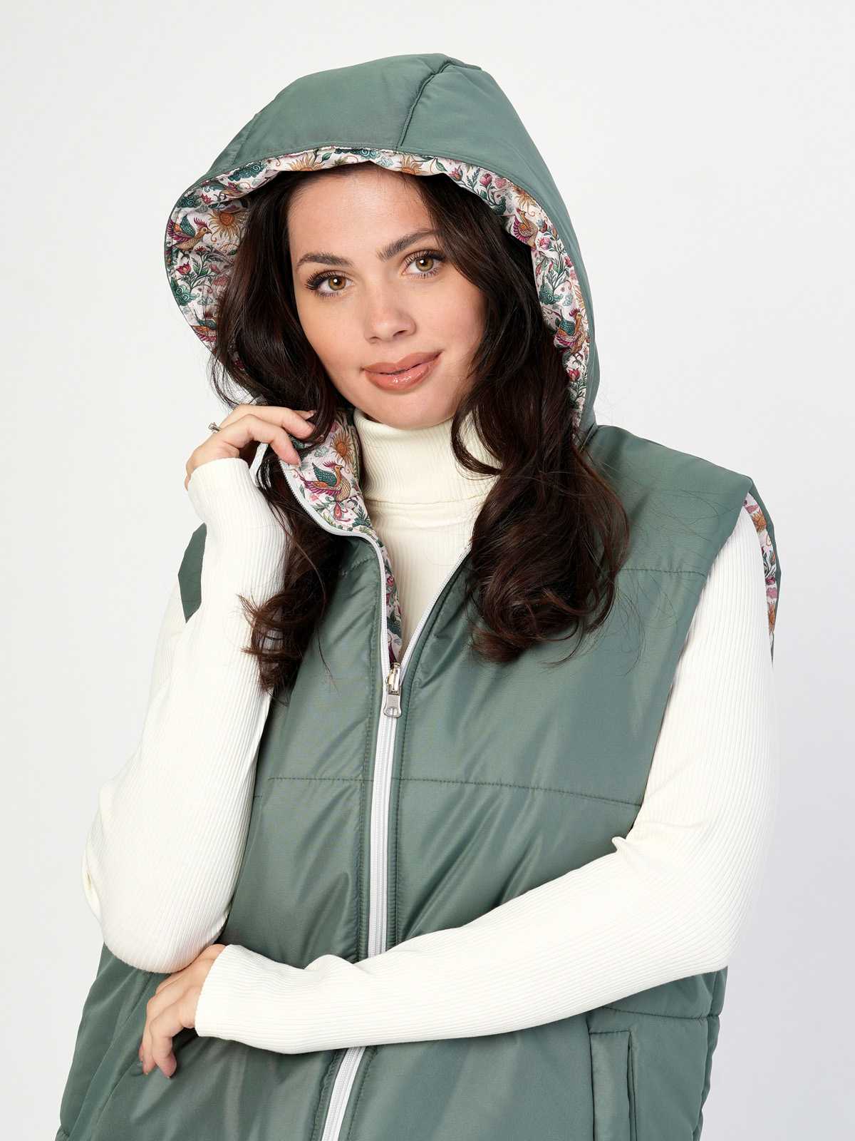 Жилетка двухсторонняя с отстегивающимся капюшоном "Жар-птица" ПРЕДЗАКАЗ