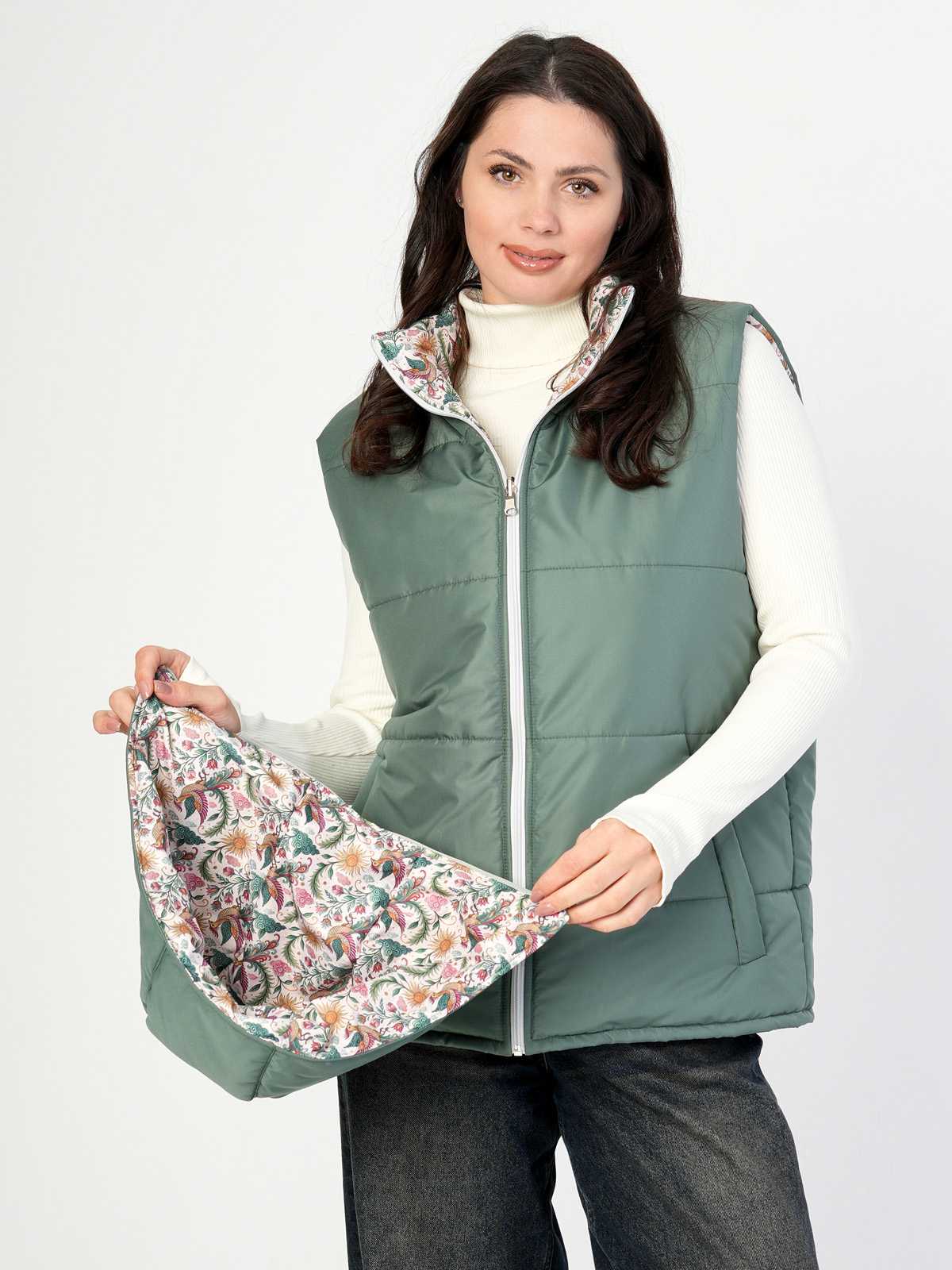 Жилетка двухсторонняя с отстегивающимся капюшоном "Жар-птица" ПРЕДЗАКАЗ