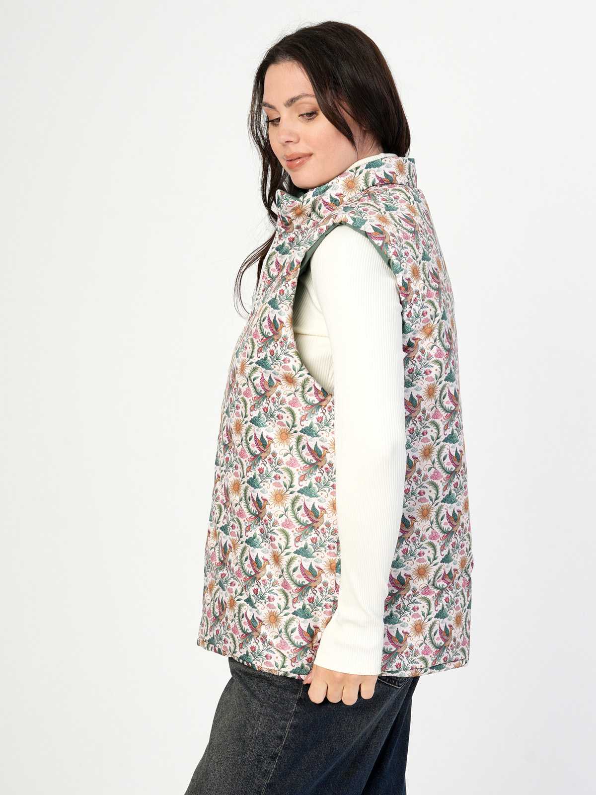 Жилетка двухсторонняя с отстегивающимся капюшоном "Жар-птица" ПРЕДЗАКАЗ