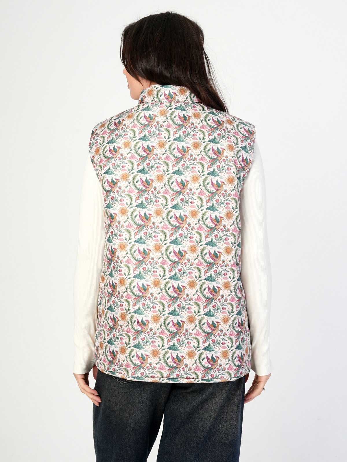 Жилетка двухсторонняя с отстегивающимся капюшоном "Жар-птица" ПРЕДЗАКАЗ