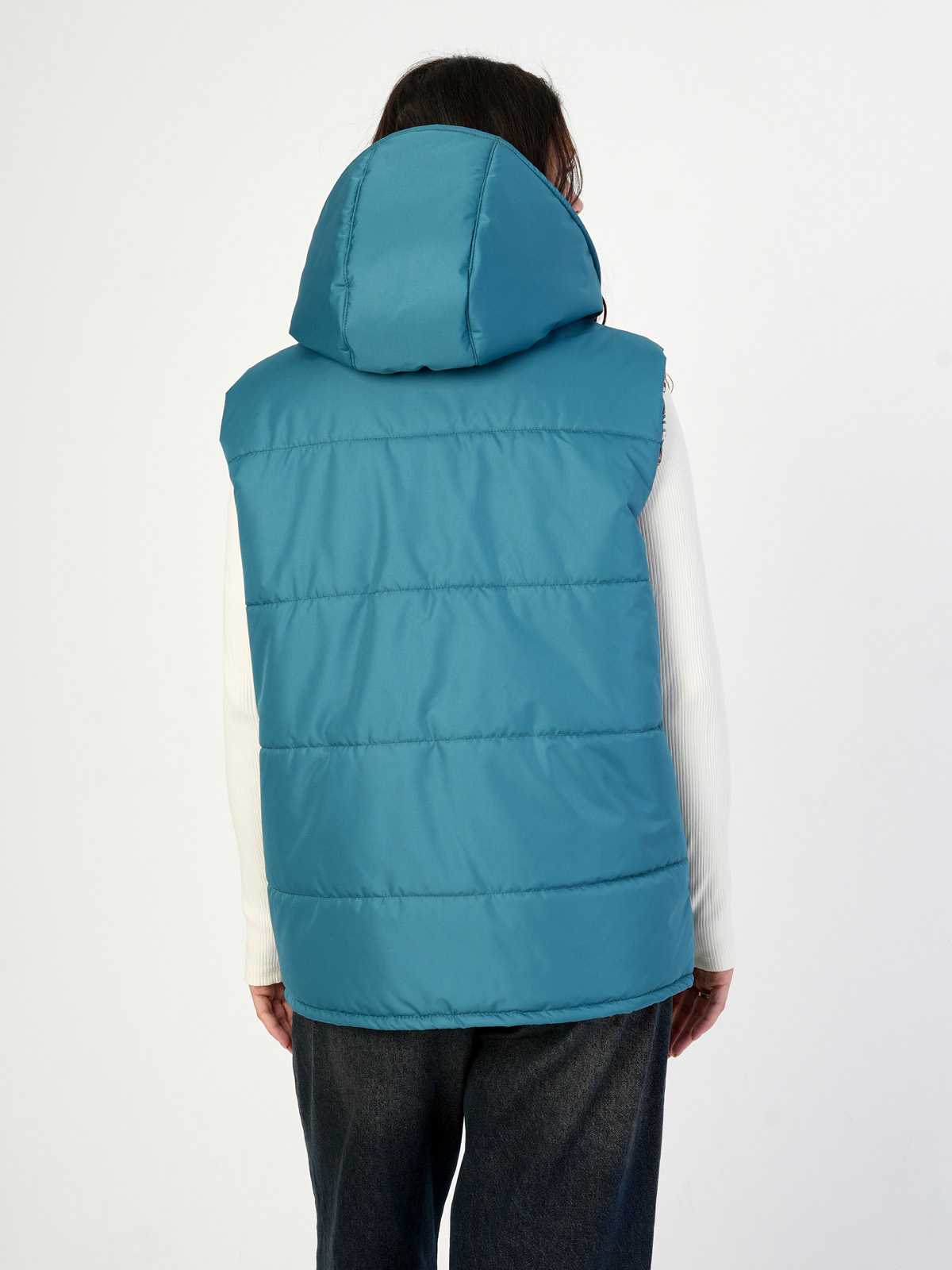 Жилетка двухсторонняя с отстегивающимся капюшоном "Аленький цветочек" ПРЕДЗАКАЗ