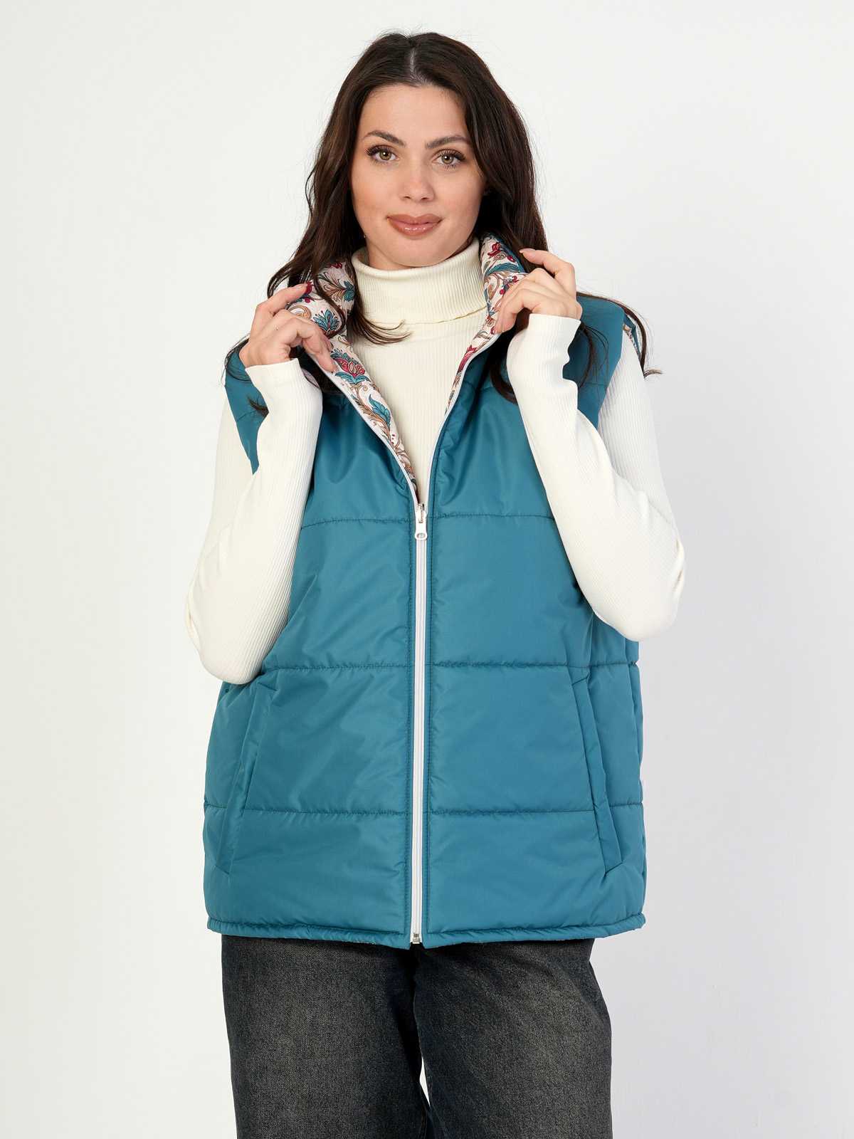 Жилетка двухсторонняя с отстегивающимся капюшоном "Аленький цветочек" ПРЕДЗАКАЗ