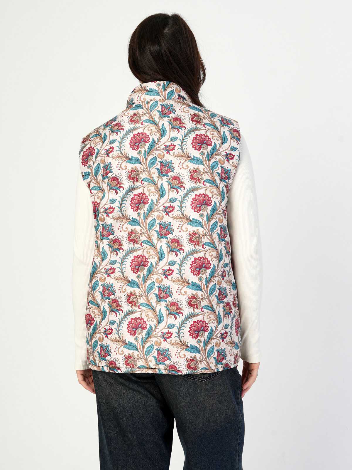 Жилетка двухсторонняя с отстегивающимся капюшоном "Аленький цветочек" ПРЕДЗАКАЗ