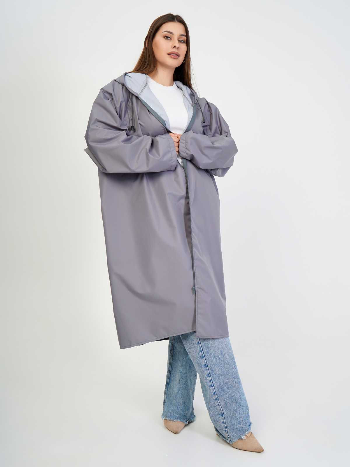 Дождевик на молнии Over size Серый "Unisex" LITE