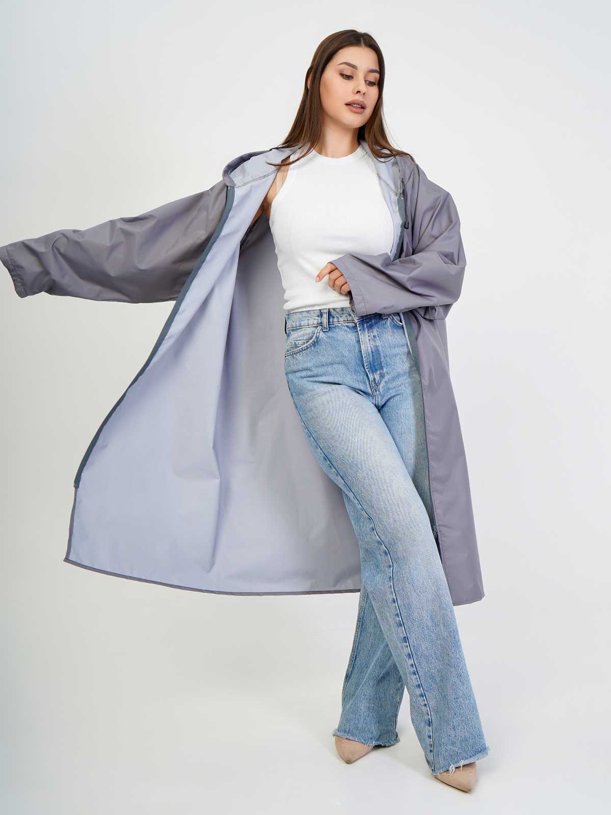 Дождевик на молнии Over size Серый "Unisex" LITE