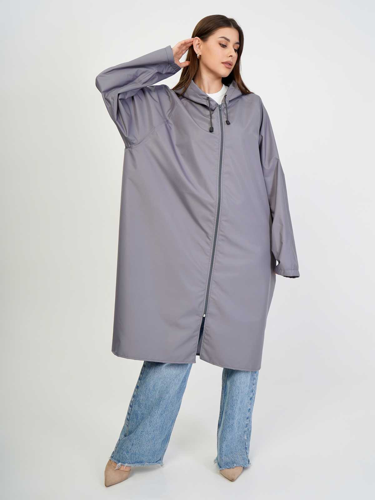 Дождевик на молнии Over size Серый "Unisex" LITE
