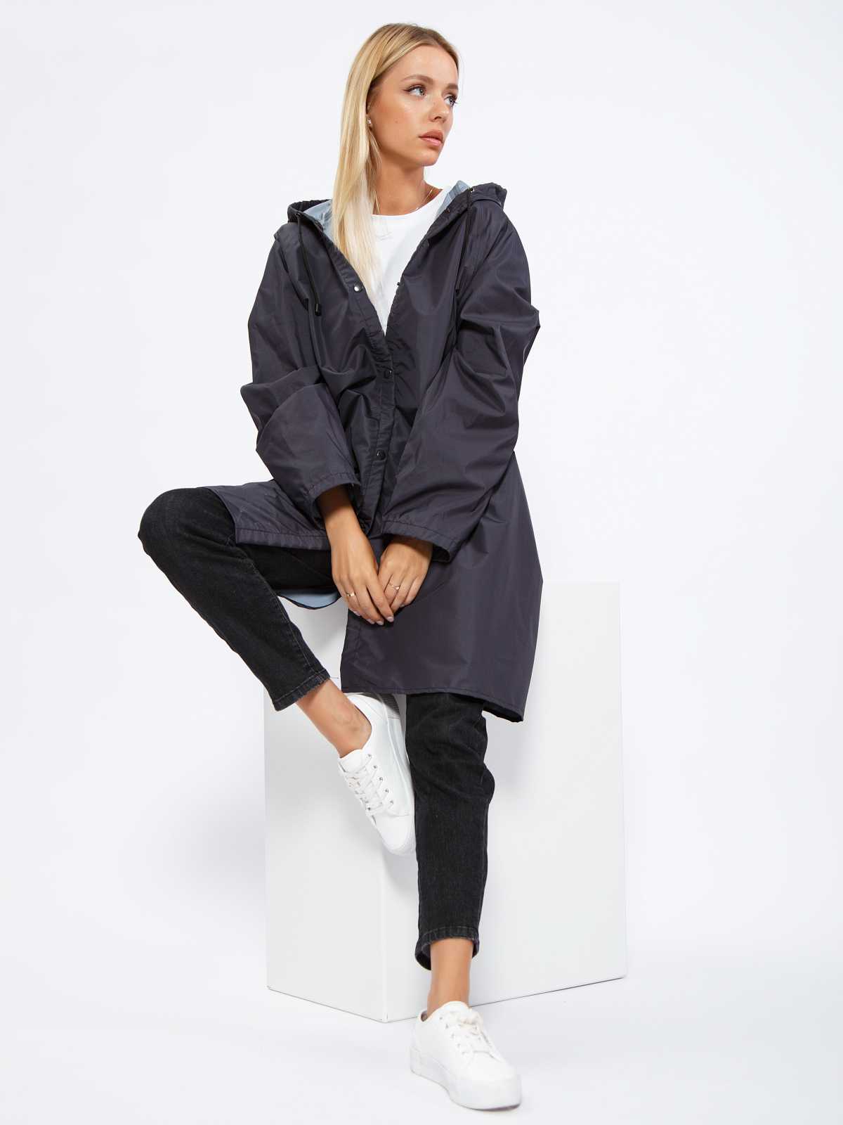 Дождевик на кнопках One size Черный «Unisex» LITE