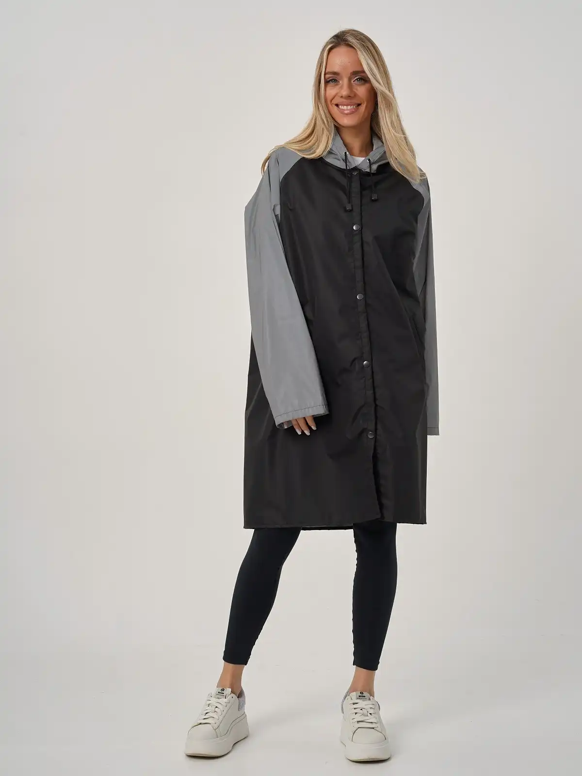 Дождевик женский Черный/светоотражайка