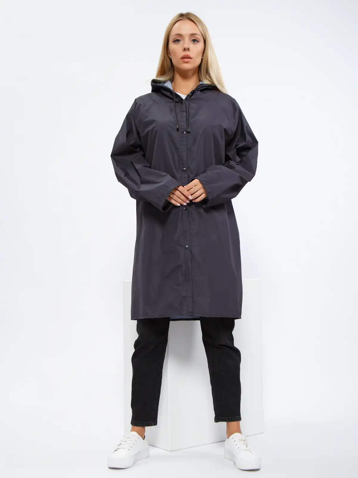 Дождевик на кнопках One size Черный «Unisex» LITE